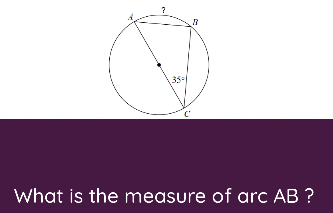 What is the measure of arc AB ?