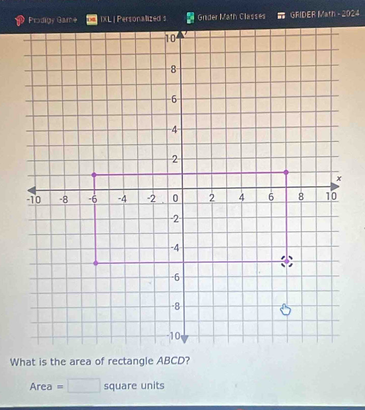 GRIDER Math - 2024
Area = square units