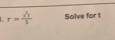 r= Solve for t