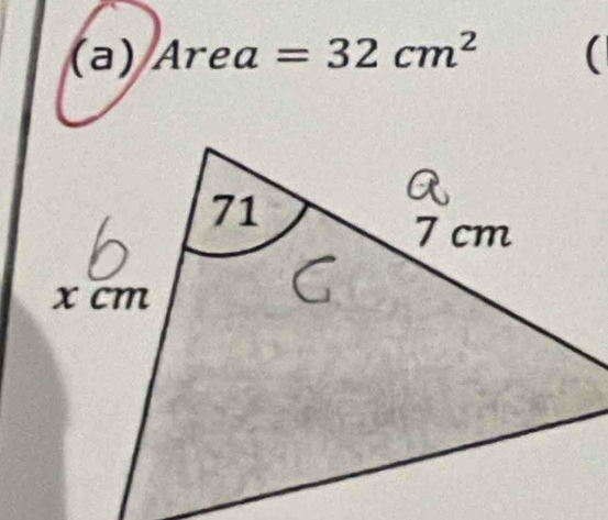 Area =32cm^2 (