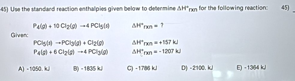 Solved: Use the standard reaction enthalpies given below to determine H ...