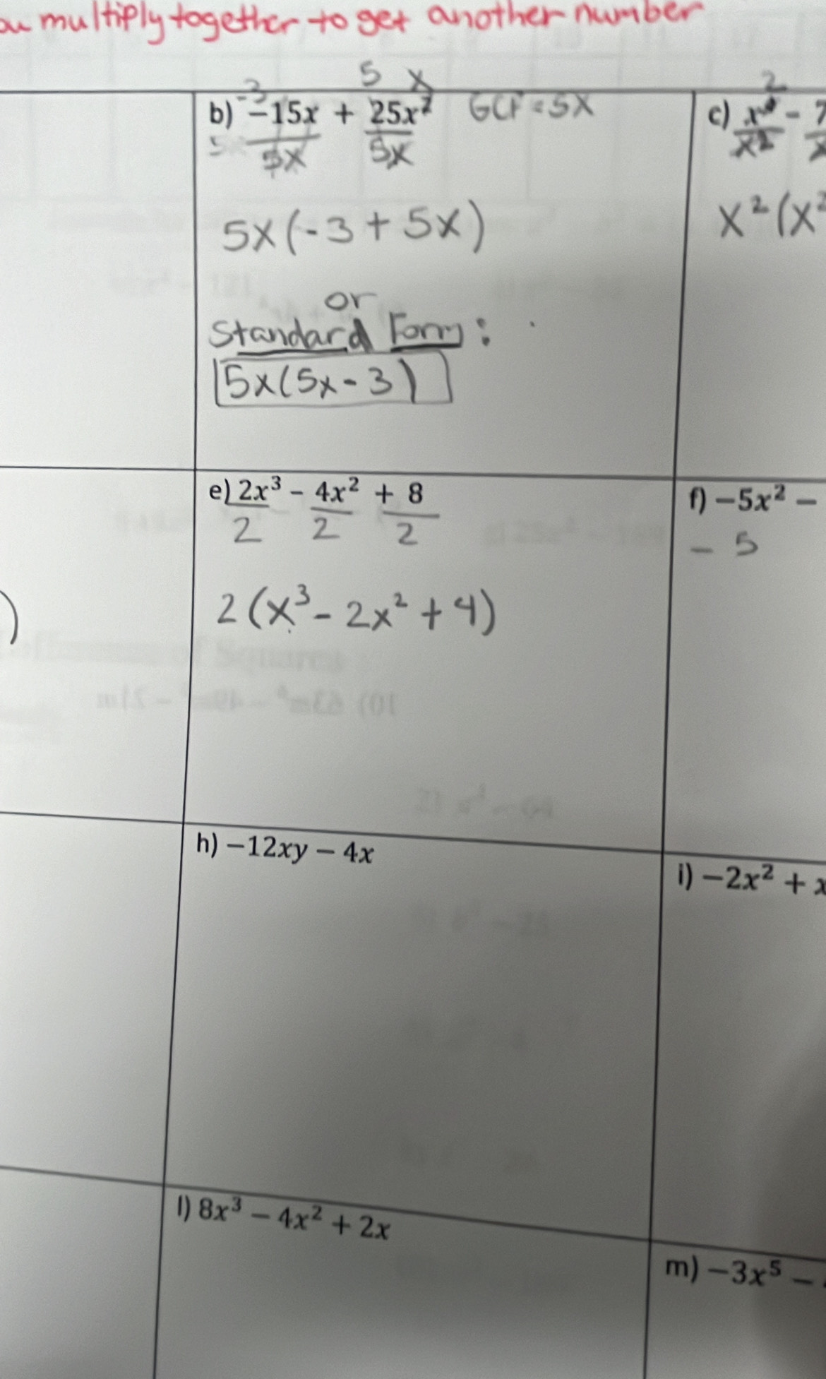 -5x^2-
-2x^2+x
-3x^5-