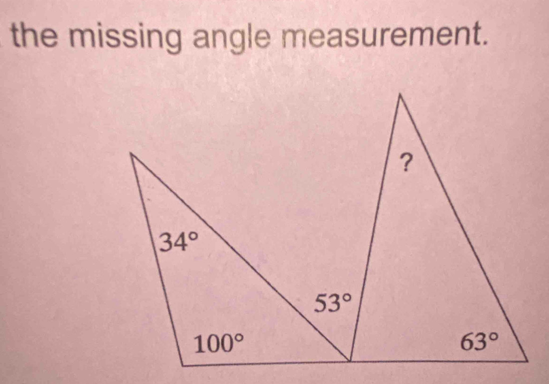 the missing angle measurement.