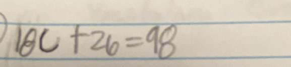 1θ C+26=98