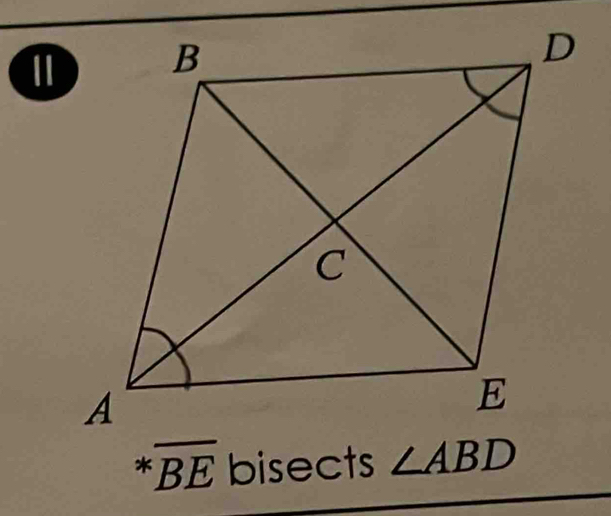 *overline BE bisects