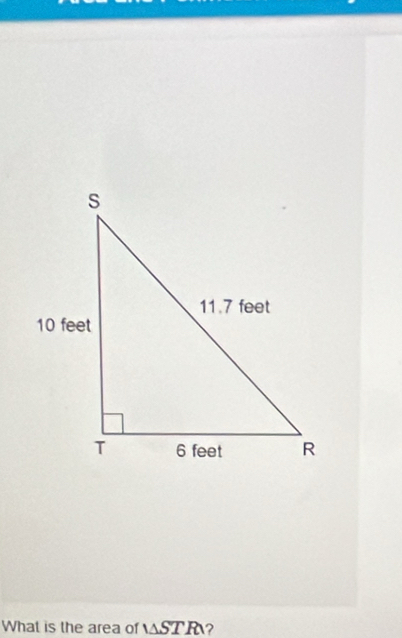 What is the area of △ STR ?