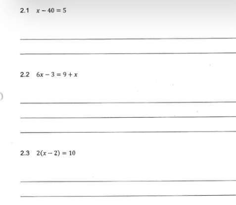 2.1 x-40=5
_