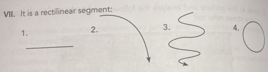 It is a rectilinear segment: 
1. 
2. 
3. 
4 
_