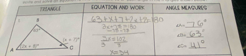 Write and solve an equal