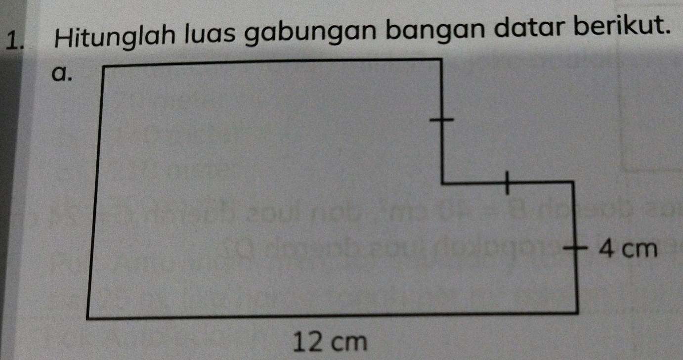 Hitunglah luas gabungan bangan datar berikut.