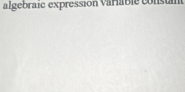 algebraic expression variable constant