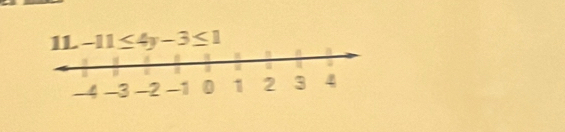 1L -11≤ 4y-3≤ 1