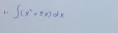 ∈t (x^2+5x)dx