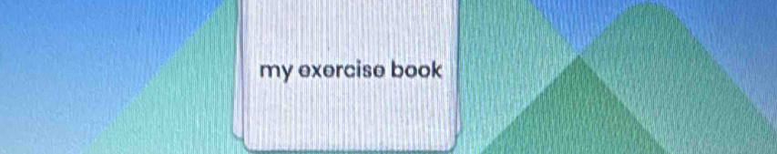 my exercise book