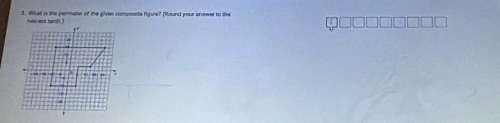 What is the permeter of the given composite figure? (Round your answer to the