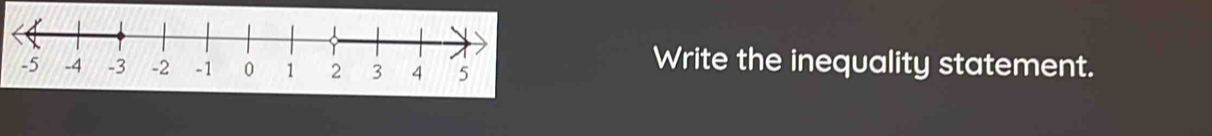 Write the inequality statement.