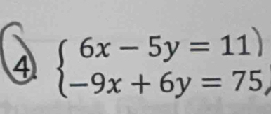 4 -5x+6y = 75