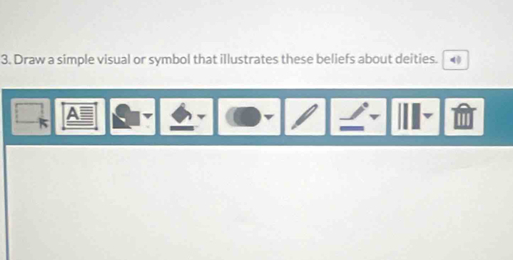 Draw a simple visual or symbol that illustrates these beliefs about deities. 4 
A