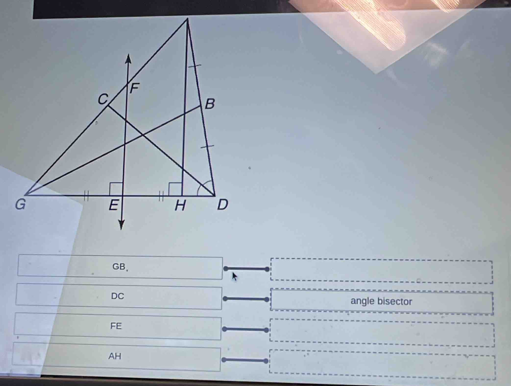 GB 、
DC
angle bisector
FE
AH