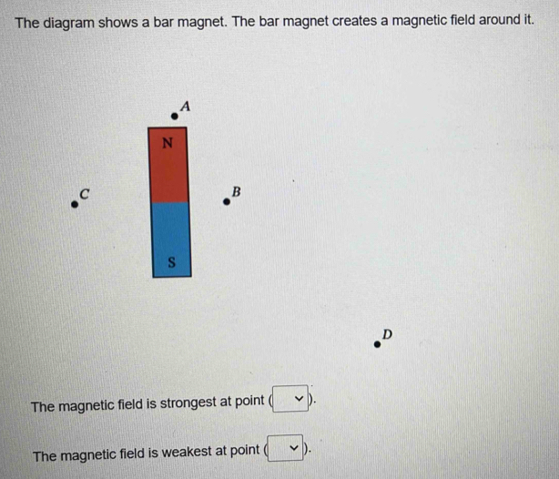 Solved: The diagram shows a bar magnet. The bar magnet creates a ...