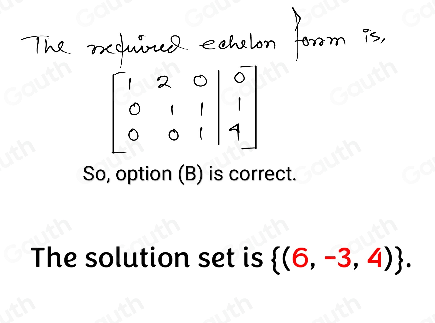 Solved: This questior Solve the system of equations using matrices. Use ...