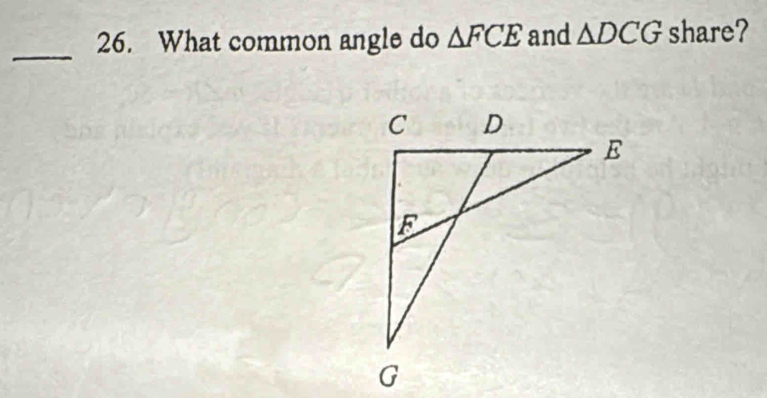 What common angle do △ FCE and △ DCG share?