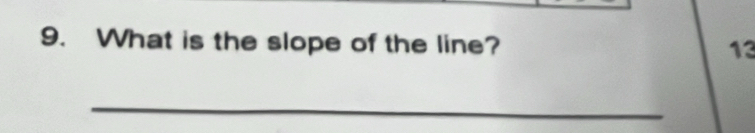 What is the slope of the line? 
13 
_