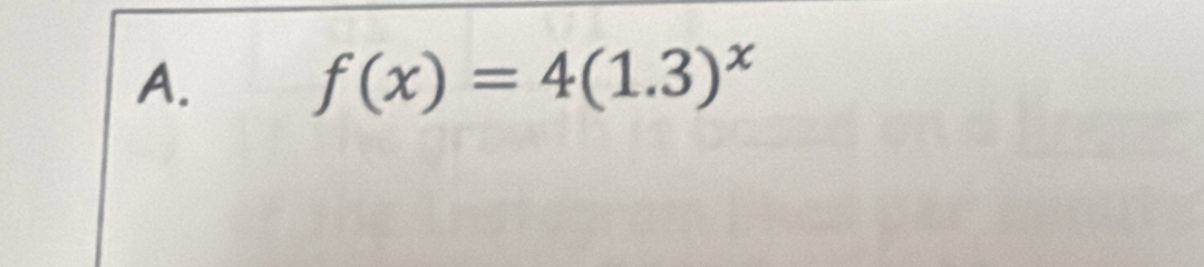 f(x)=4(1.3)^x