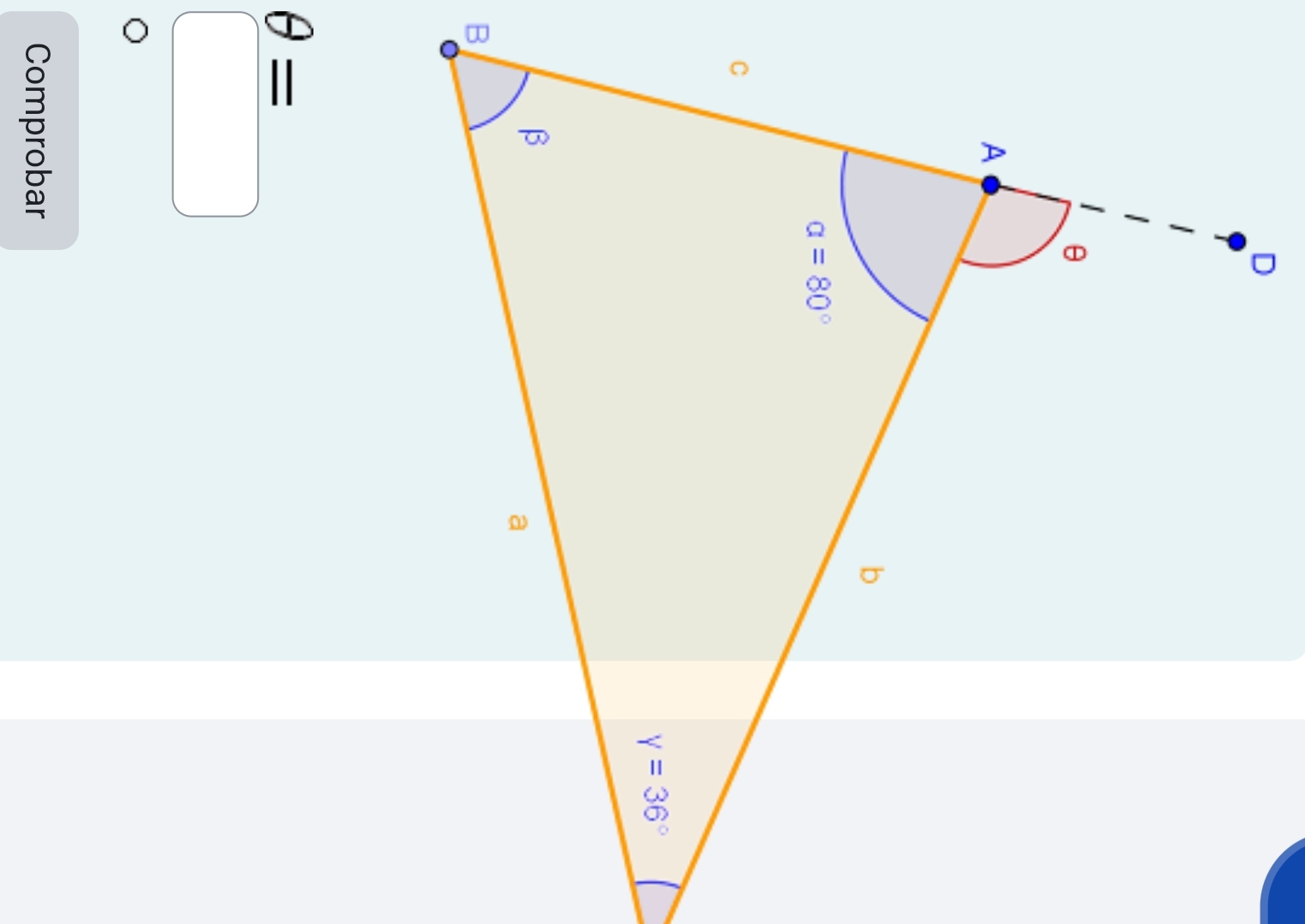 θ =
Comprobar