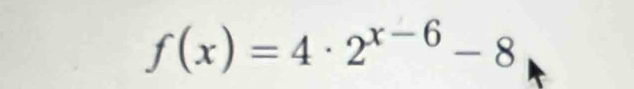 f(x)=4· 2^(x-6)-8