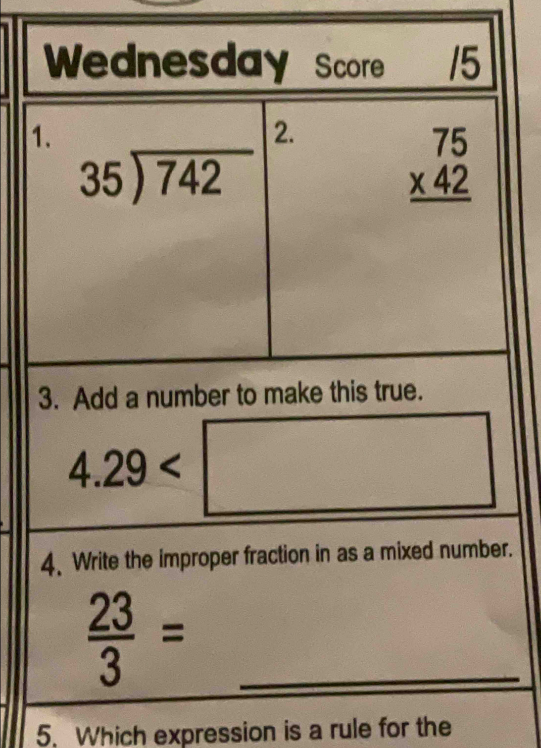 Which expression is a rule for the