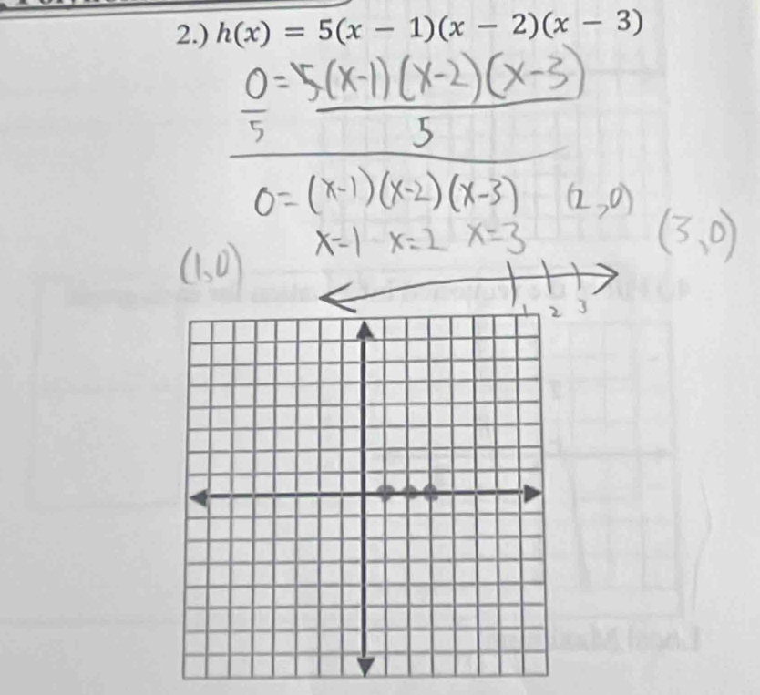 2.) h(x)=5(x-1)(x-2)(x-3)