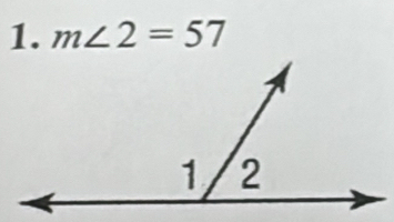 m∠ 2=57