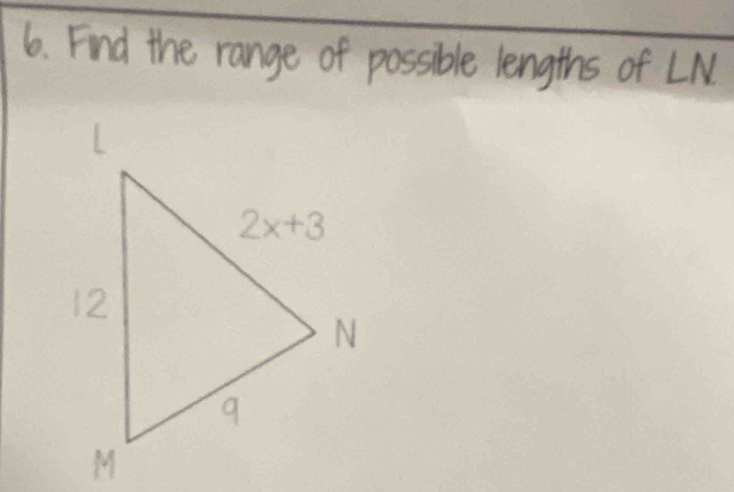 Find the range of possible lengths of LN