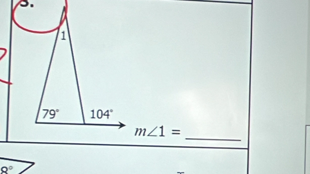 m∠ 1=
8°