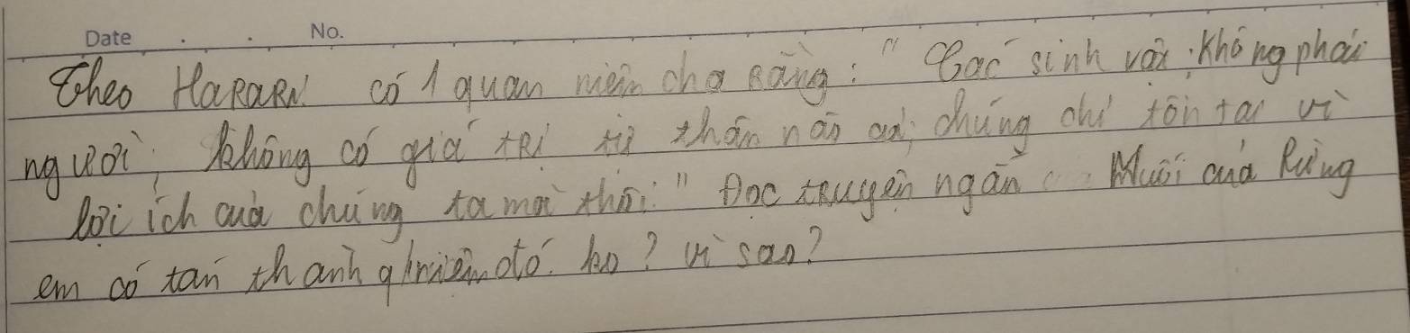 theo HaRaRN co A quam màin cha nong: " Bar sinh vái, khōng phoi 
nguoi Khong có qiá tei xùì zhán nán aà chung chì tón tāi vì 
Boiich auà chúng tā mài zhō " Doo teugen ngán Muāi anà Ruing 
em có tan thanh ghriàh oo ho? ¢`san?