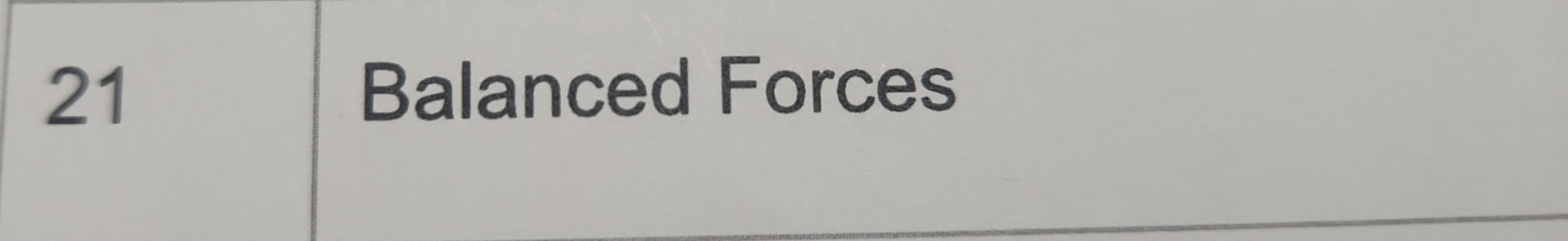 21 Balanced Forces