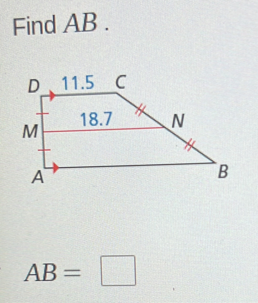 Find AB.
AB=□