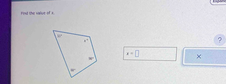 Solved: Espand Find the value of x. ? x= × [Math]