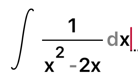 ∈t  1/x^2-2x dx|.