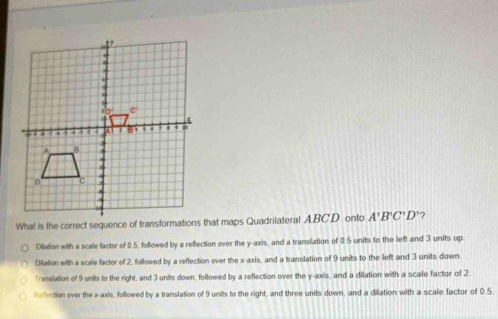 Solved: What is the correct sequence of transformations that maps ...