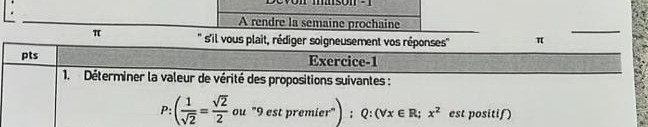 msón   
A rendre la semaine prochaine
π