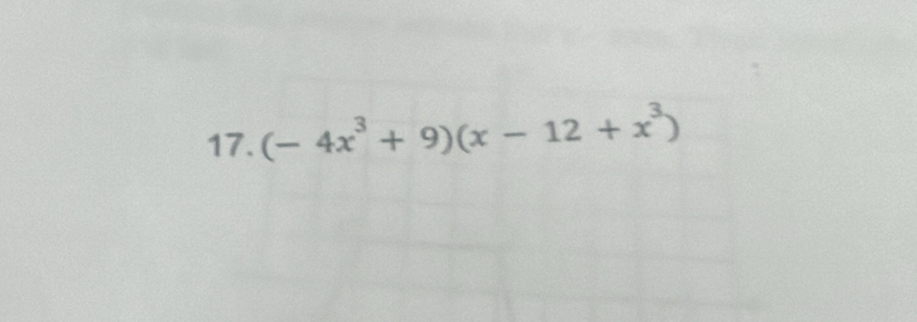 (-4x^3+9)(x-12+x^3)