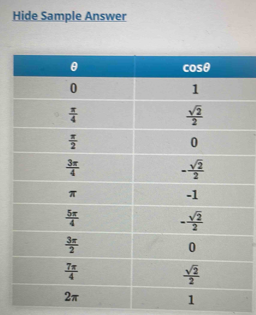 Hide Sample Answer