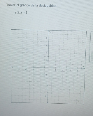 Trazar el gráfico de la desigualdad.
y≥ x-1