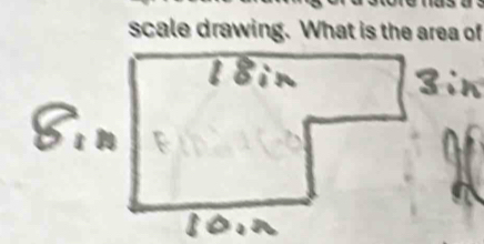 scale drawing. What is the area of