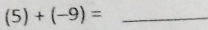 (5)+(-9)= _