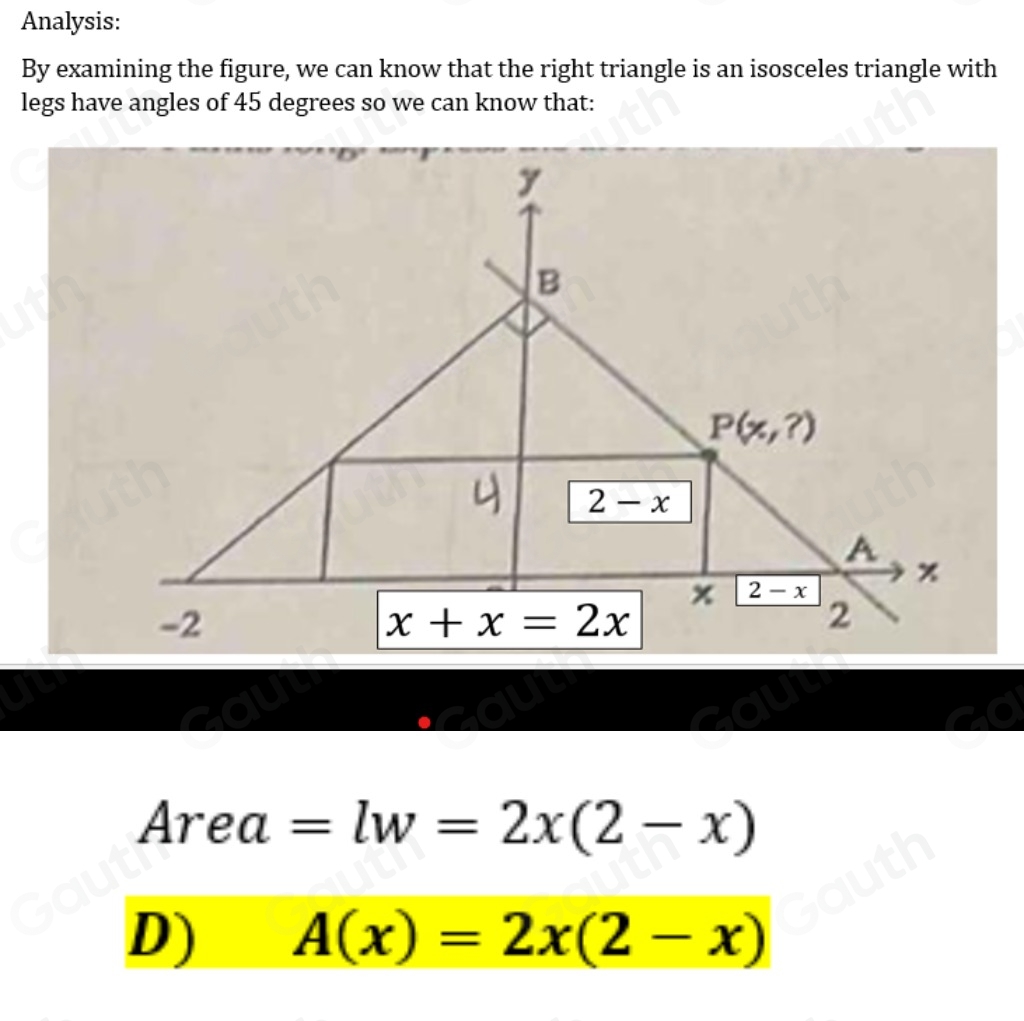 Solved: The figure shown here shows a rectangle inscribed in an ...