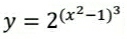 y=2^((x^2)-1)^3