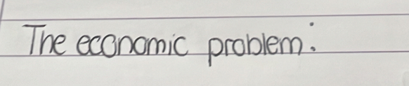 The economic problem: